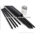 7\" color lead black wood pencil. with sharpener cover and paper tube packing.black basswood.